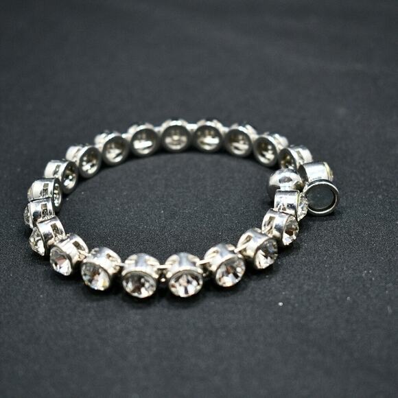 Clear Rhinestone Headlight Bracelet, Magnetic Clasp, 7 1/2 Inches - Picture 10 of 10